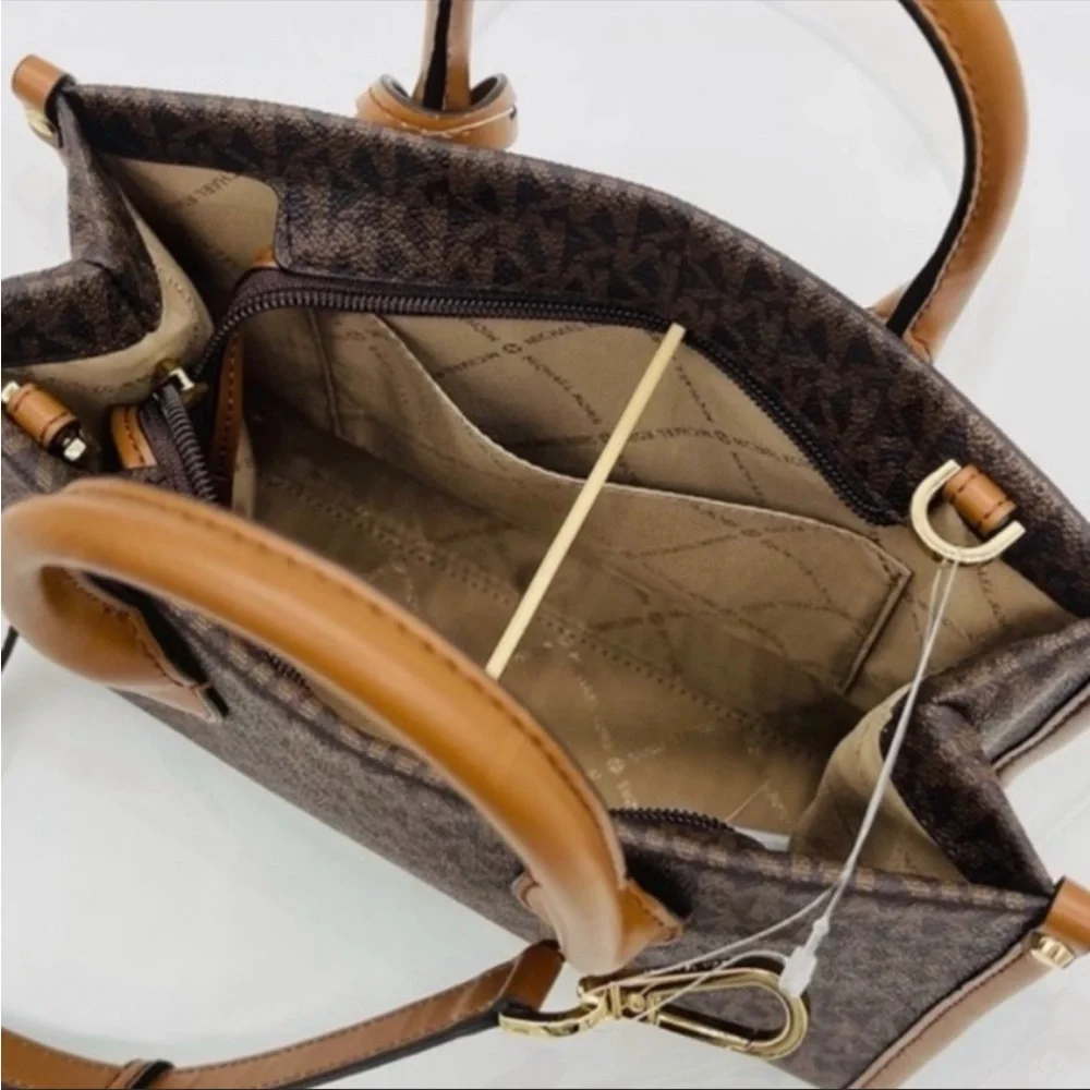 Michael Kors Mirella Small Crossbody Tote Bag Brown New
